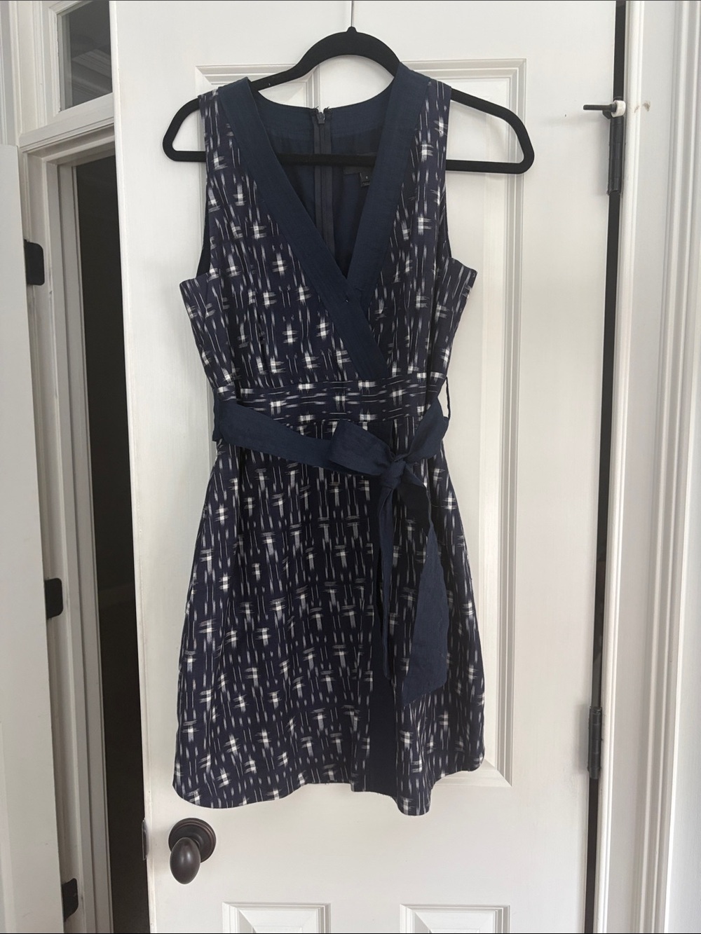 Jcrew Sleeveless Navy faux Wrap Belted Dress